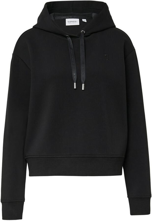 Comma casual identity Hoodie cropped casual met capuchon katoenmix