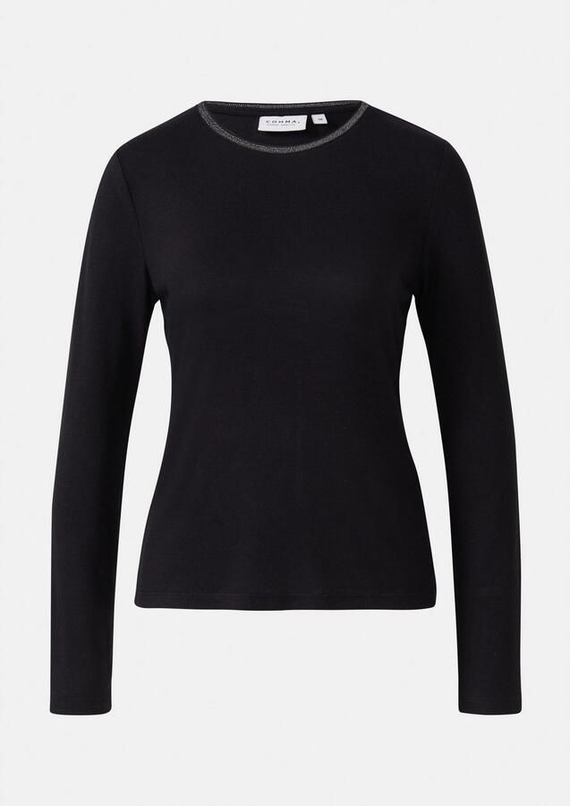 Comma casual identity Longsleeve met glitter-ronde hals