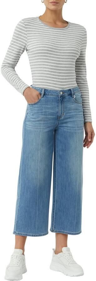 Comma casual identity Shirt met lange mouwen gestreept figuuraccentuerend casual ronde hals - Foto 5