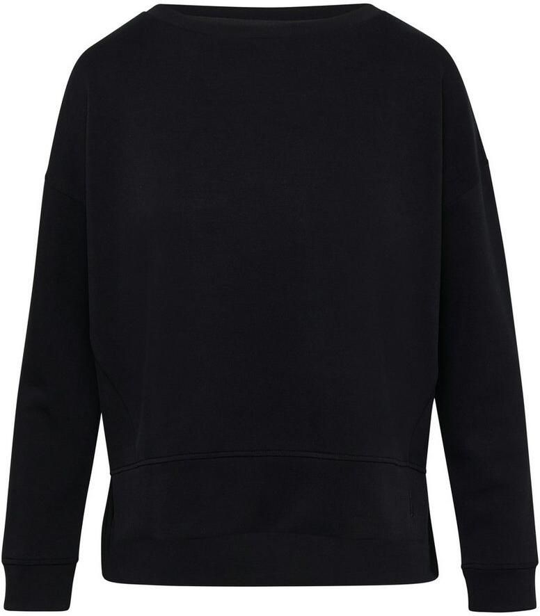 Comma casual identity Sweatshirt effen casual relaxed fit materiaalmix ronde hals