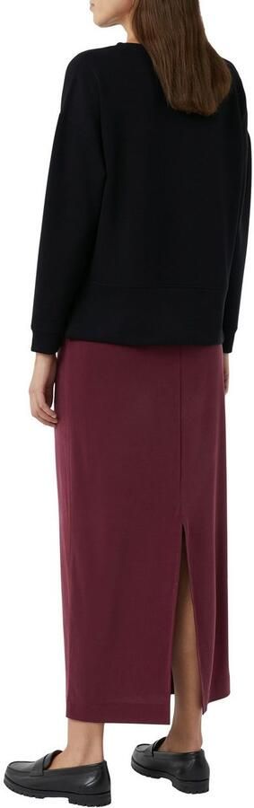 Comma casual identity Sweatshirt effen casual relaxed fit materiaalmix ronde hals - Foto 2