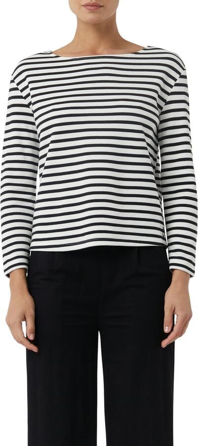 Comma casual identity Sweatshirt Tijdloos design met moderne boothals gestreept casual comfortabel boothals met modal - Foto 7