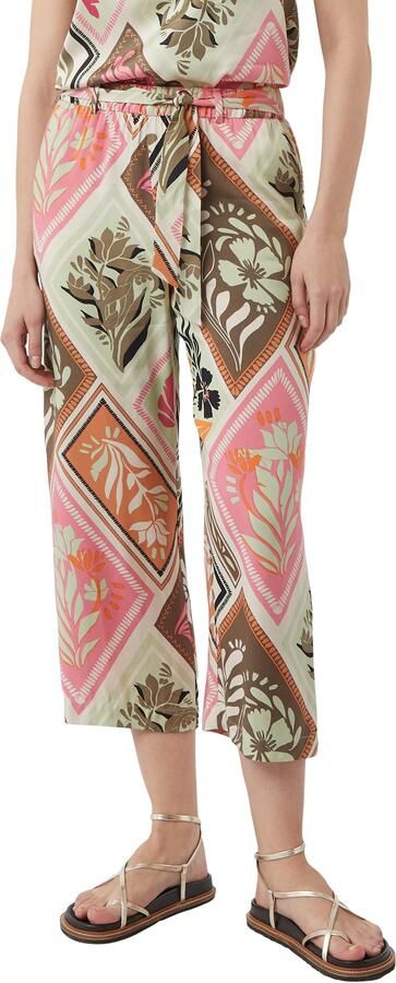 Comma Straight leg stoffen broek met strikceintuur - Foto 4