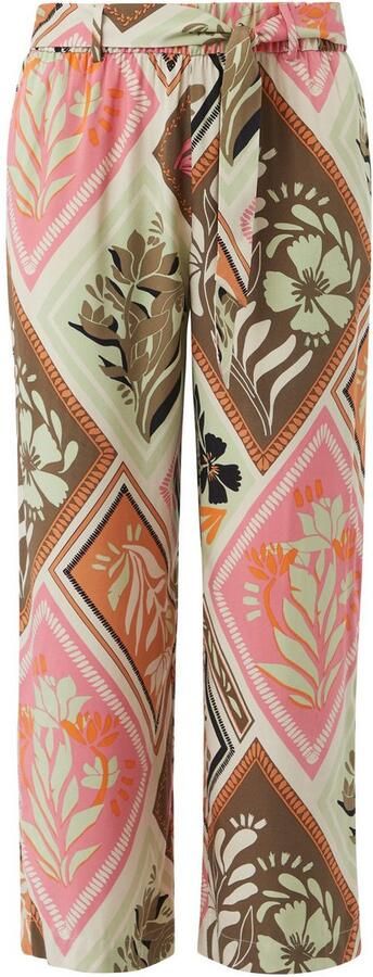 Comma Straight leg stoffen broek met strikceintuur