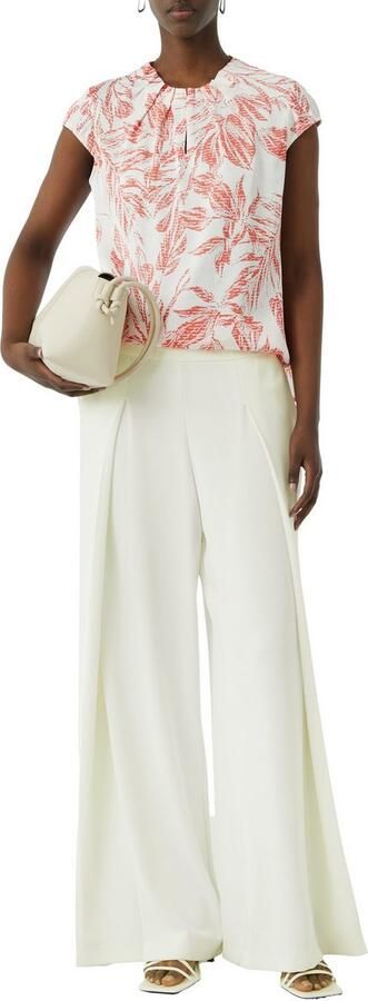 Comma Blouse met korte mouwen met all-over print en gerimpelde halslijn - Foto 2