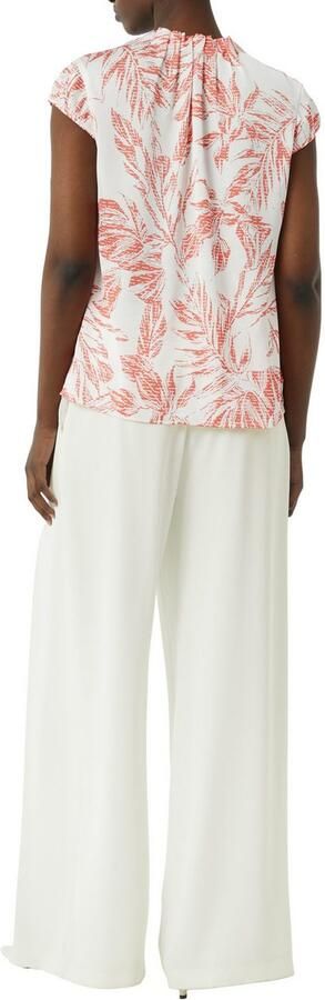 Comma Blouse met korte mouwen met all-over print en gerimpelde halslijn - Foto 3