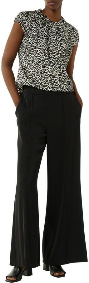 Comma Blouse met korte mouwen met plooien en dierenprint - Foto 5