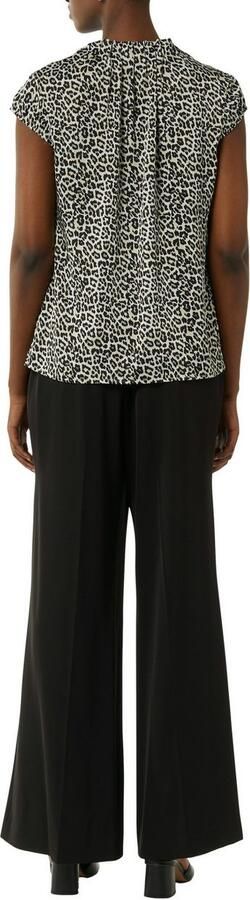 Comma Blouse met korte mouwen met plooien en dierenprint - Foto 6