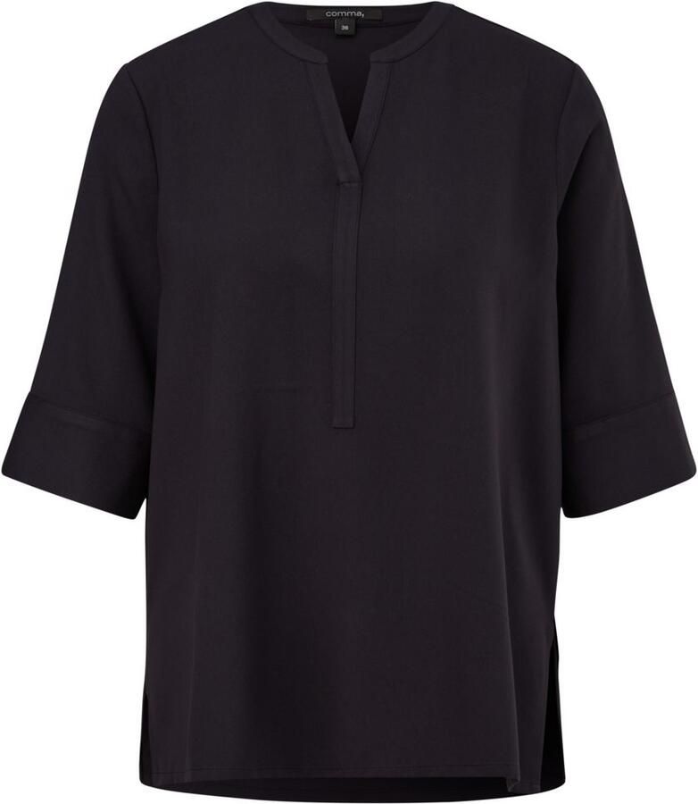 Comma Blouse met korte mouwen van een viscose-mix