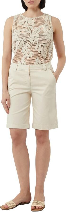 Comma straight regular waist bermuda short ecru - Foto 3