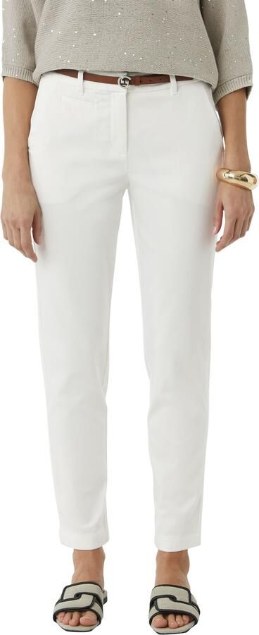 Comma Chino met smalle riem zomerbroek (set 2-delig) - Foto 4