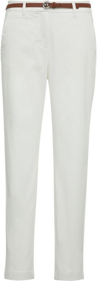 Comma Chino met smalle riem zomerbroek (set 2-delig)