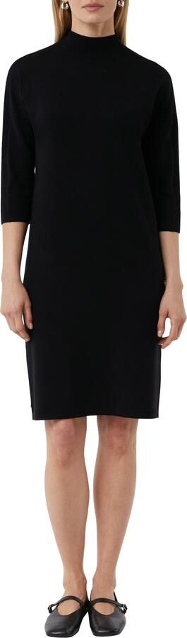 Comma Knielange gebreide jurk met opstaande kraag en 3 4-mouwen - Foto 4