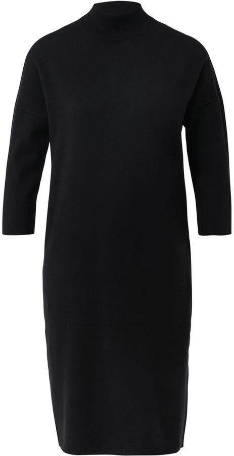Comma Knielange gebreide jurk met opstaande kraag en 3 4-mouwen