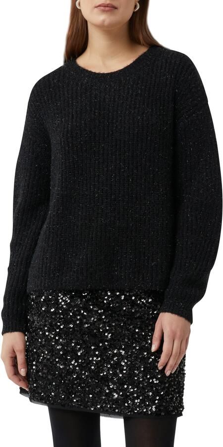 Comma Oversized gebreide pullover met ribboorden - Foto 4