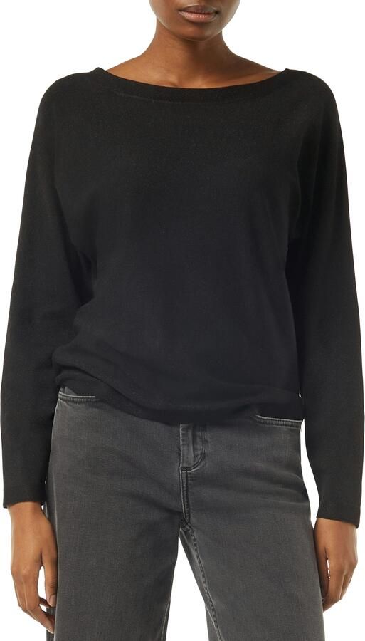 Comma Gebreide pullover van viscosemix met boothals - Foto 4