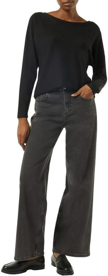 Comma Gebreide pullover van viscosemix met boothals - Foto 2
