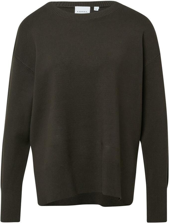 Comma Gebreide pullover van viscosemix met ronde hals