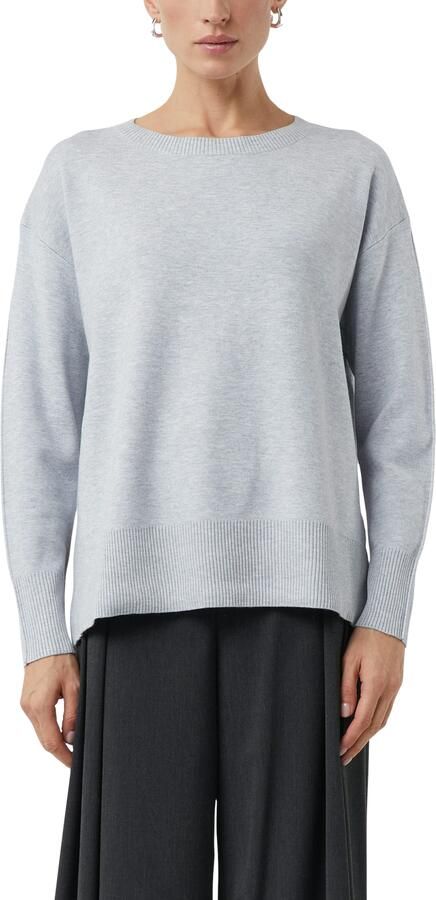 Comma Gebreide pullover van viscosemix met ronde hals - Foto 4