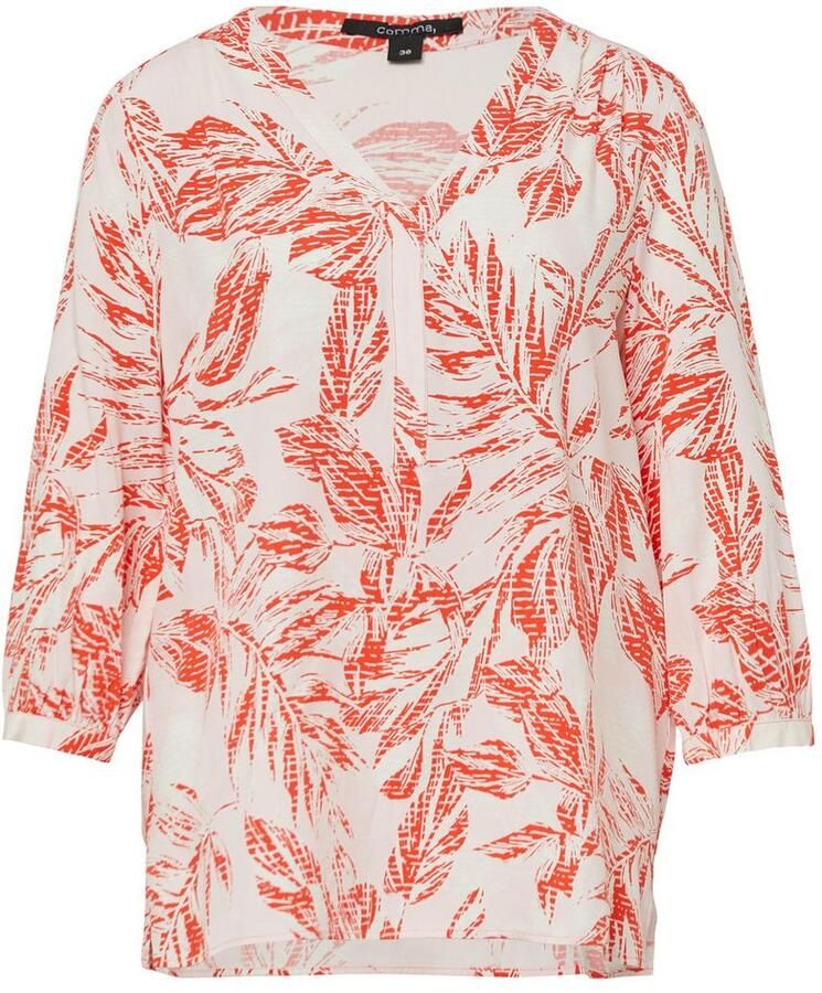 Comma Gedessineerde blouse 3 4 -arm met bloemenpatroon