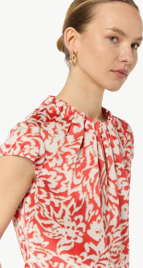 Comma Gedessineerde blouse met hoge kraag en allover-print - Foto 5