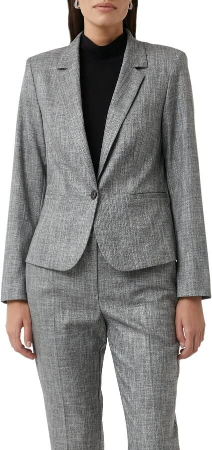 Comma Slim fit blazer met reverskraag en paspelzakken - Foto 4