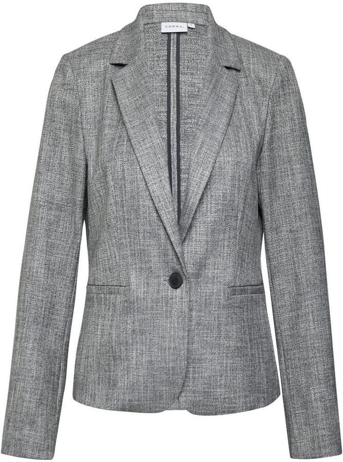 Comma Slim fit blazer met reverskraag en paspelzakken