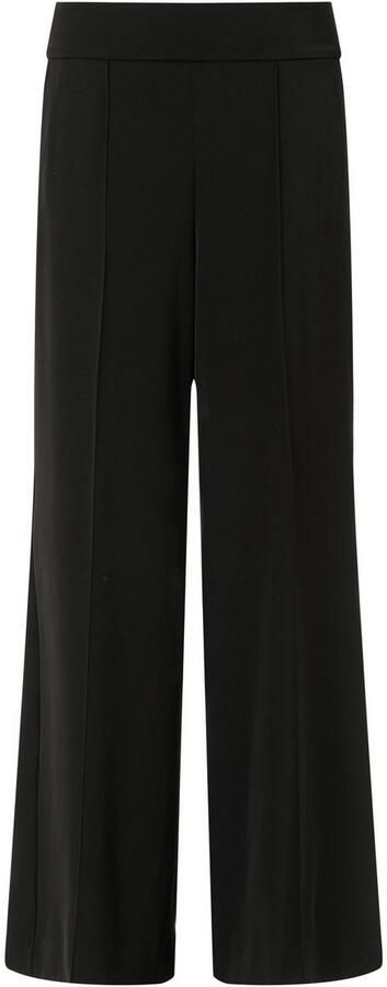 Comma Wide leg stoffen broek met vaste persplooien - Foto 3