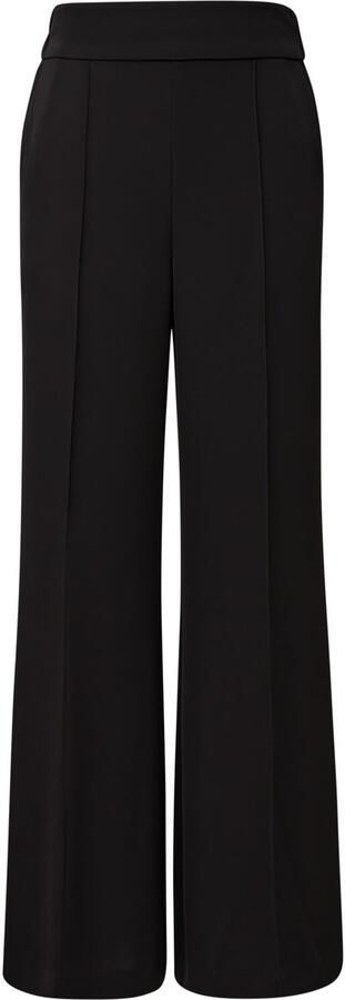 Comma Wide leg stoffen broek met vaste persplooien - Foto 4