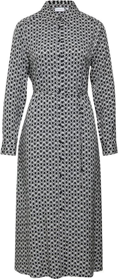 Comma Jurk met overhemdkraag Zomerjurk met steekzakken en all-over-print - Foto 4