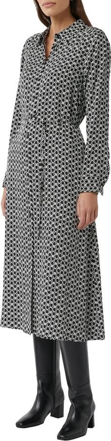 Comma Jurk met overhemdkraag Zomerjurk met steekzakken en all-over-print - Foto 3