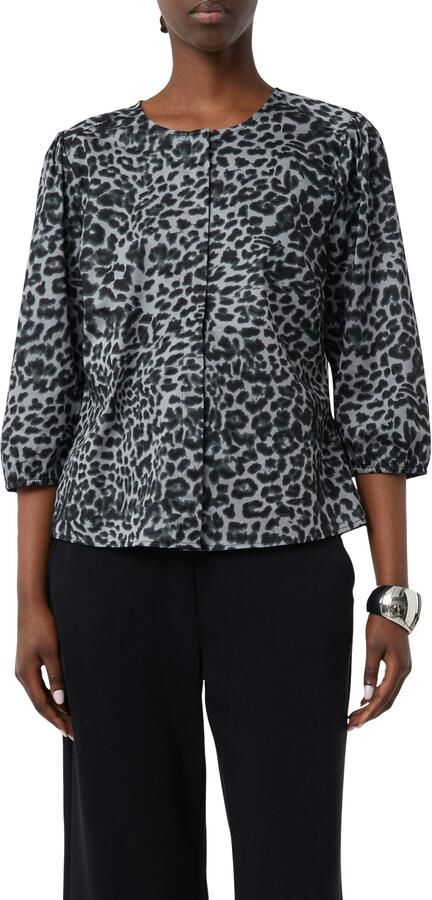 Comma Klassieke blouse met all-over luipaardprint - Foto 5