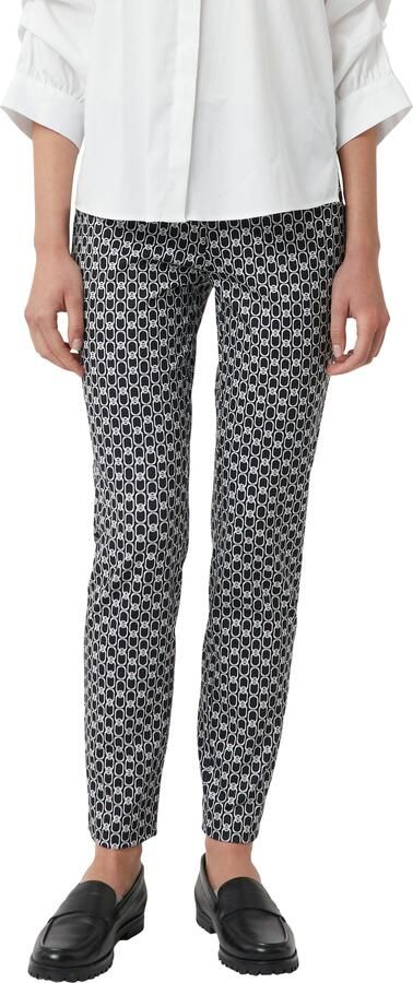 Comma Slim fit stoffen broek met elastische band - Foto 4