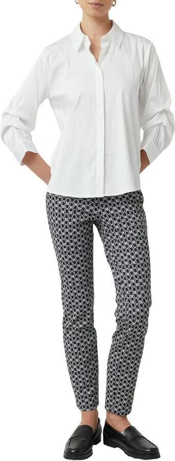 Comma Slim fit stoffen broek met elastische band