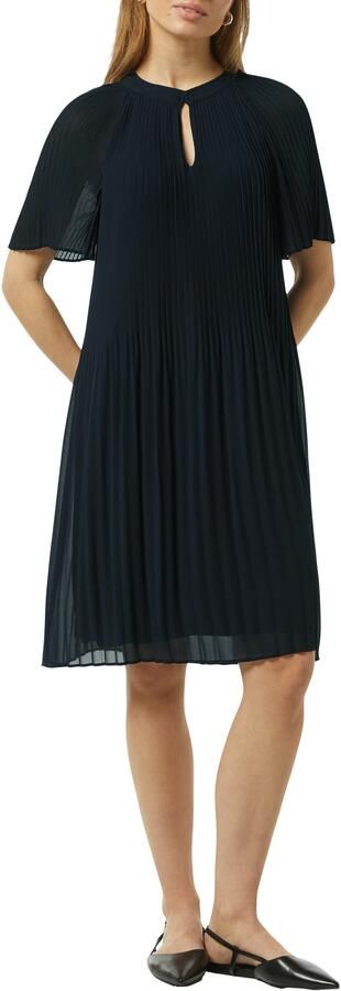 Comma Midi-jurk gemaakt van chiffon met plissé-vouwen - Foto 4