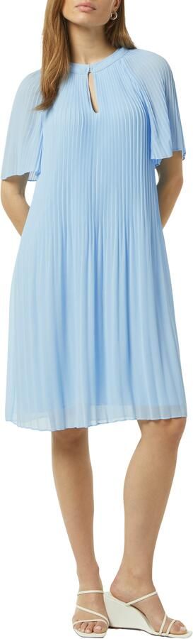 Comma Stromende Geplisseerde Jurk van Chiffon Blue Dames - Foto 4