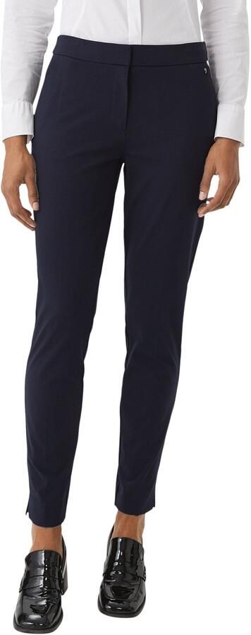 Comma Slim fit stoffen broek van viscosemix met logo-applicatie - Foto 4