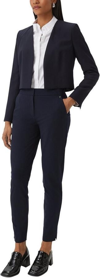 Comma Slim fit stoffen broek van viscosemix met logo-applicatie - Foto 3
