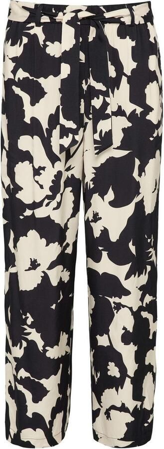 Comma straight regular waist casual broek donkerblauw