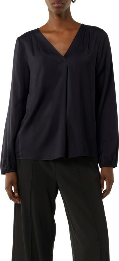 Comma Satijnen blouse langarm en met v-halslijn - Foto 4