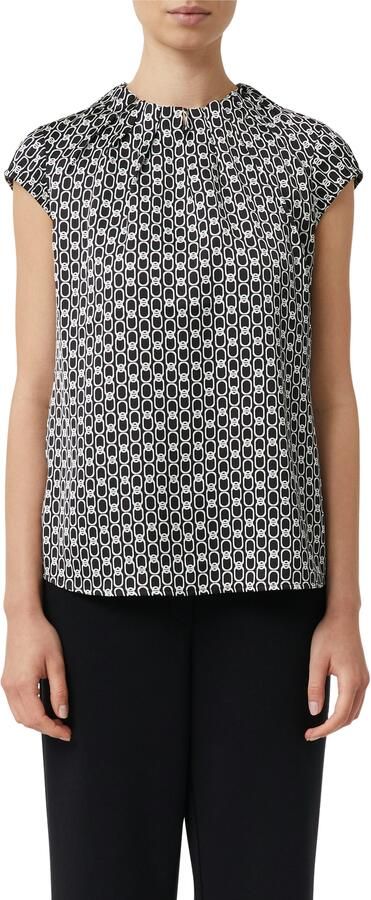 Comma Blouseshirt met ronde hals en plooien - Foto 4