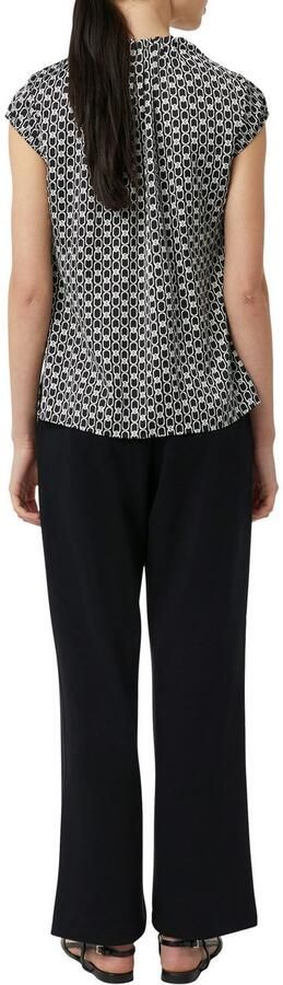 Comma Blouseshirt met ronde hals en plooien - Foto 3