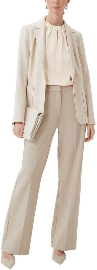 Comma Satijnen blouse met rimpeling aan de hals - Foto 2