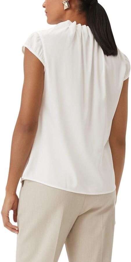 Comma Satijnen blouse met rimpeling aan de hals - Foto 5