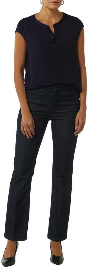 Comma Shirt met gespleten ronde hals satijn-look - Foto 2