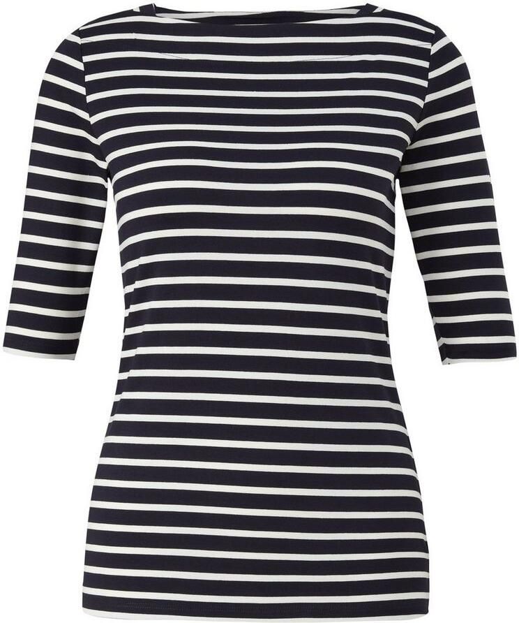 Comma Shirt met korte mouwen met strepen en slim fit - Foto 2