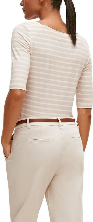 Comma Shirt met korte mouwen met strepen en slim fit - Foto 3