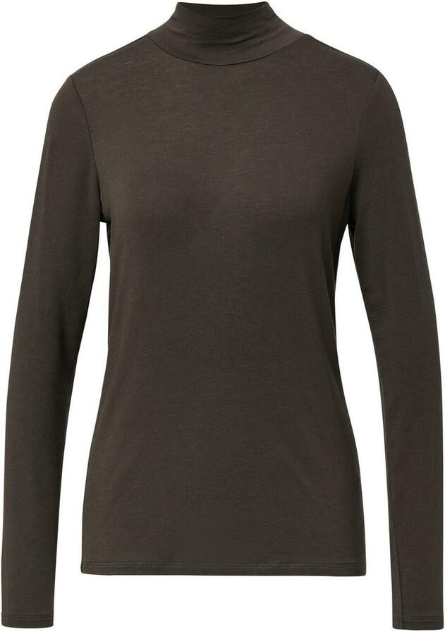 Comma Shirt met lange mouwen van wol- en lyocellmix