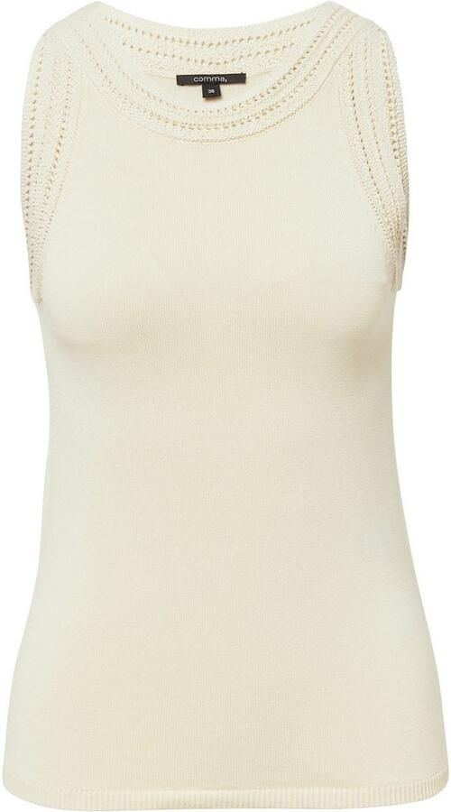 Comma Shirt met ronde hals met breitechnische details