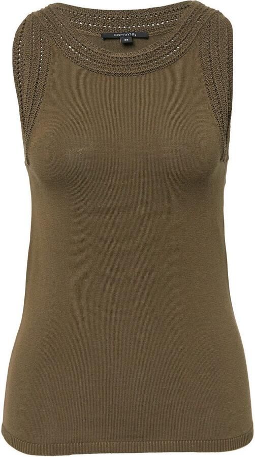 Comma Shirt met ronde hals met breitechnische details